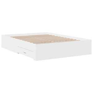 Rám postele se zásuvkami bílý 140 x 190 cm kompozitní dřevo - obrázek 6