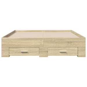 Rám postele se zásuvkami dub sonoma 140x190 cm kompozitní dřevo - obrázek 4
