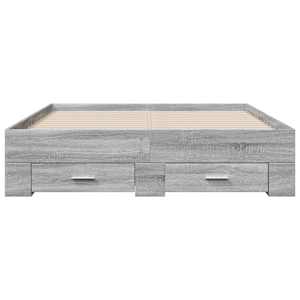 Rám postele se zásuvkami šedý sonoma 140 x 190 cm kompozit - obrázek 4