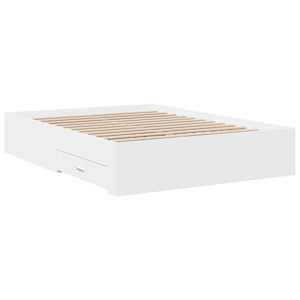 Rám postele se zásuvkami bílý 135 x 190 cm kompozitní dřevo - obrázek 6