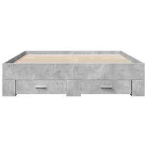 Rám postele se zásuvkami betonově šedý 135 x 190 cm kompozit - obrázek 4
