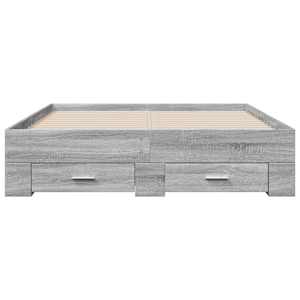 Rám postele se zásuvkami šedý sonoma 135 x 190 cm kompozit - obrázek 4