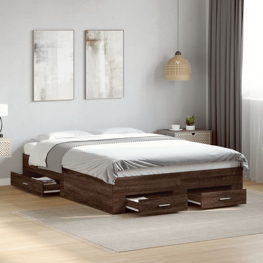 Estructura de Cama con Cajones Somier Mueble Dormitorio Madera Ingeniería vidaXL