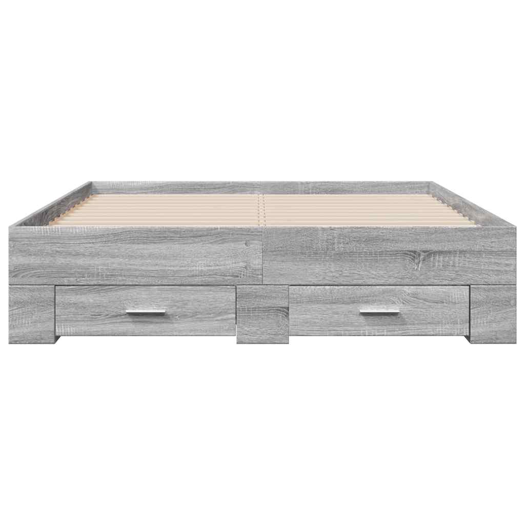vidaXL Bedframe met lades bewerkt hout grijs sonoma eiken 120x190 cm, foto 4