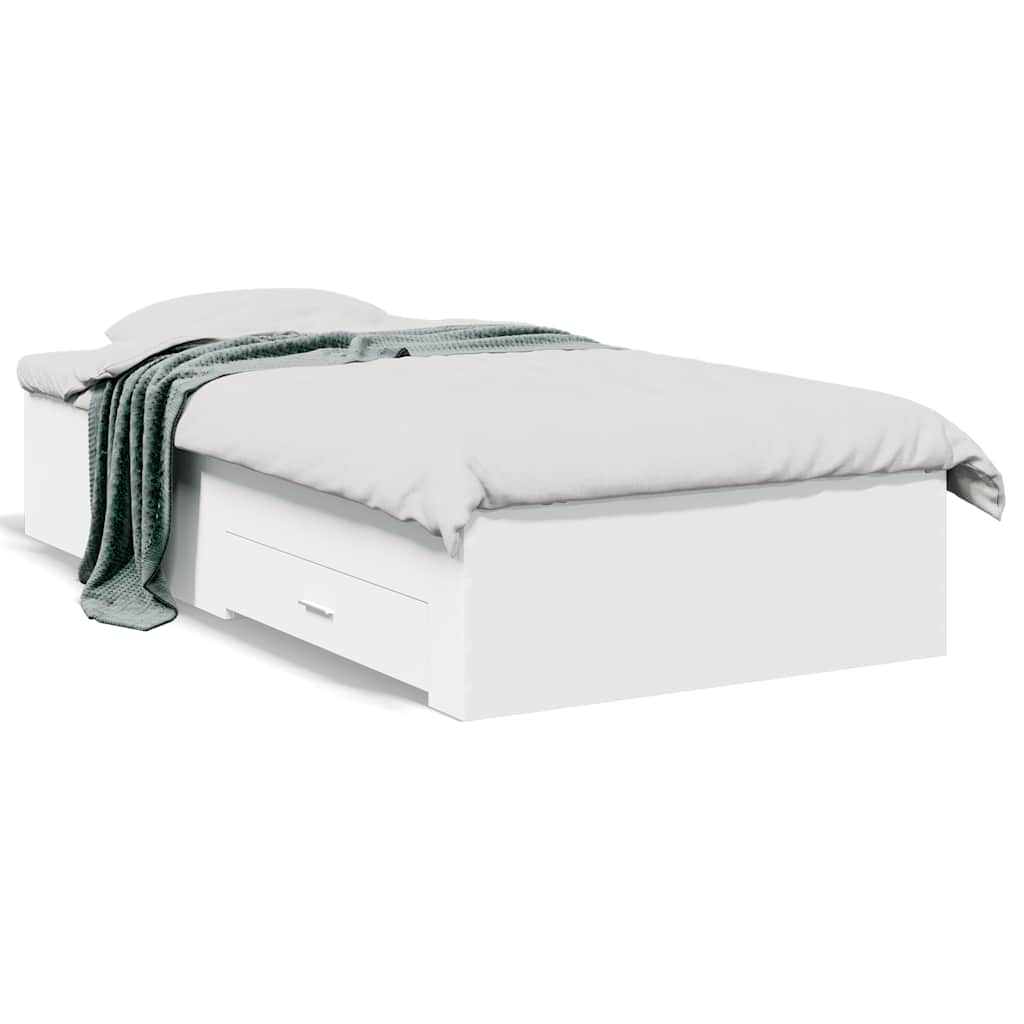 vidaXL Bedframe met lades bewerkt hout wit 100x200 cm, foto 3