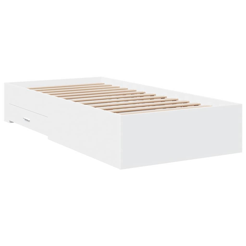 vidaXL Bedframe met lades bewerkt hout wit 100x200 cm, foto 2