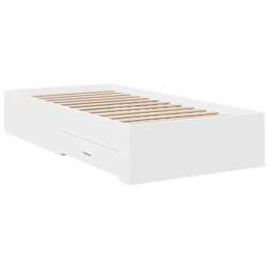 Rám postele se zásuvkami bílý 100 x 200 cm kompozitní dřevo - obrázek 6