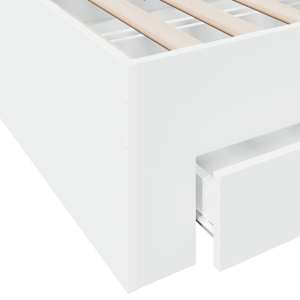Rám postele se zásuvkami bílý 100 x 200 cm kompozitní dřevo - obrázek 8