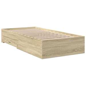 Rám postele se zásuvkami dub sonoma 100x200 cm kompozitní dřevo - obrázek 3