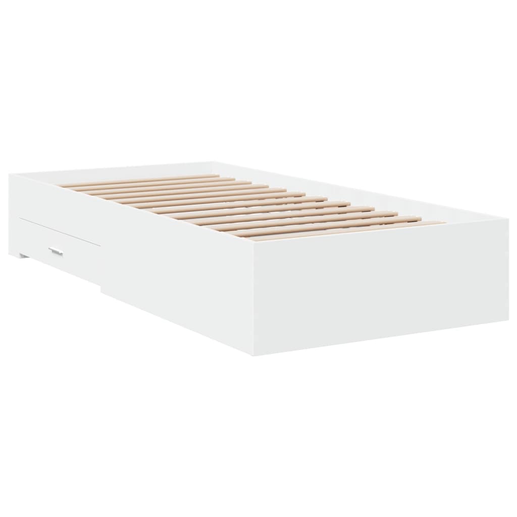 vidaXL Bedframe met lades bewerkt hout wit 90x200 cm, foto 2
