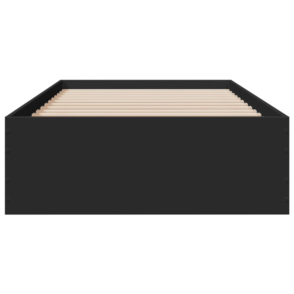  Posteľný rám so zásuvkami čierny 90x200 cm kompozitné drevo