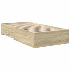 Rám postele se zásuvkami dub sonoma 90x200 cm kompozitní dřevo - obrázek 3