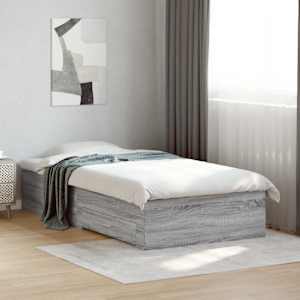 Posteljni okvir s predali siva sonoma 90x190 cm inženirski les