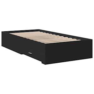 Rám postele se zásuvkami černý 75 x 190 cm kompozitní dřevo - obrázek 3