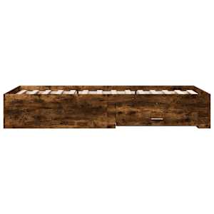 Rám postele se zásuvkami kouřový dub 75x190 cm kompozitní dřevo - obrázek 5