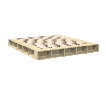 vidaXL Bettgestell Sonoma-Eiche 180x200 cm Holzwerkstoff