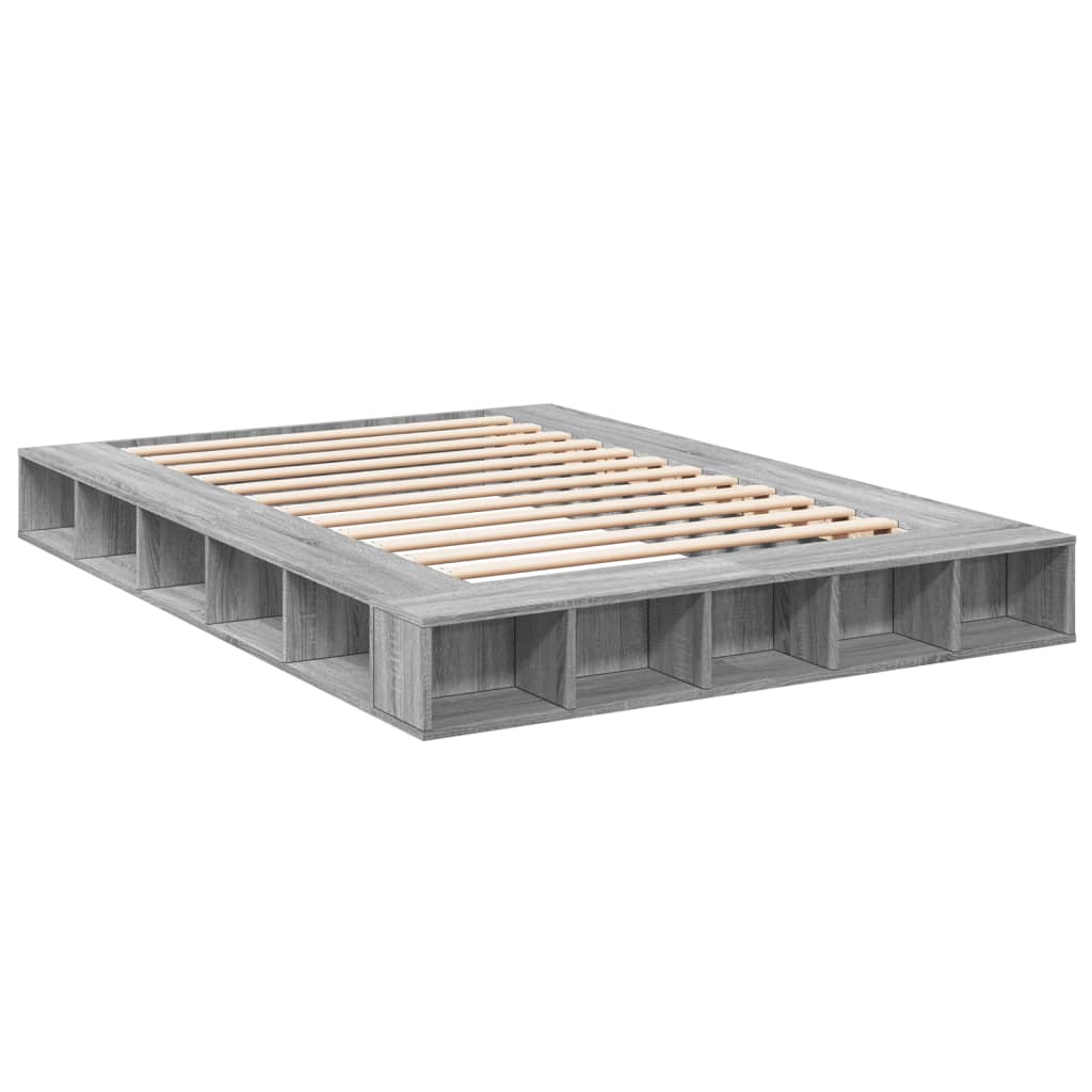 vidaXL Bedframe bewerkt hout grijs sonoma eikenkleurig 160x200 cm afbeelding