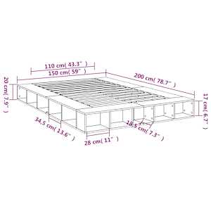 Rám postele bílý 150 x 200 cm kompozitní dřevo - obrázek 10