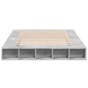 Rám postele betonově šedý 150 x 200 cm kompozitní dřevo - obrázek 4
