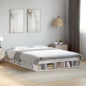 Posteljni okvir bel 140x200 cm inženirski les