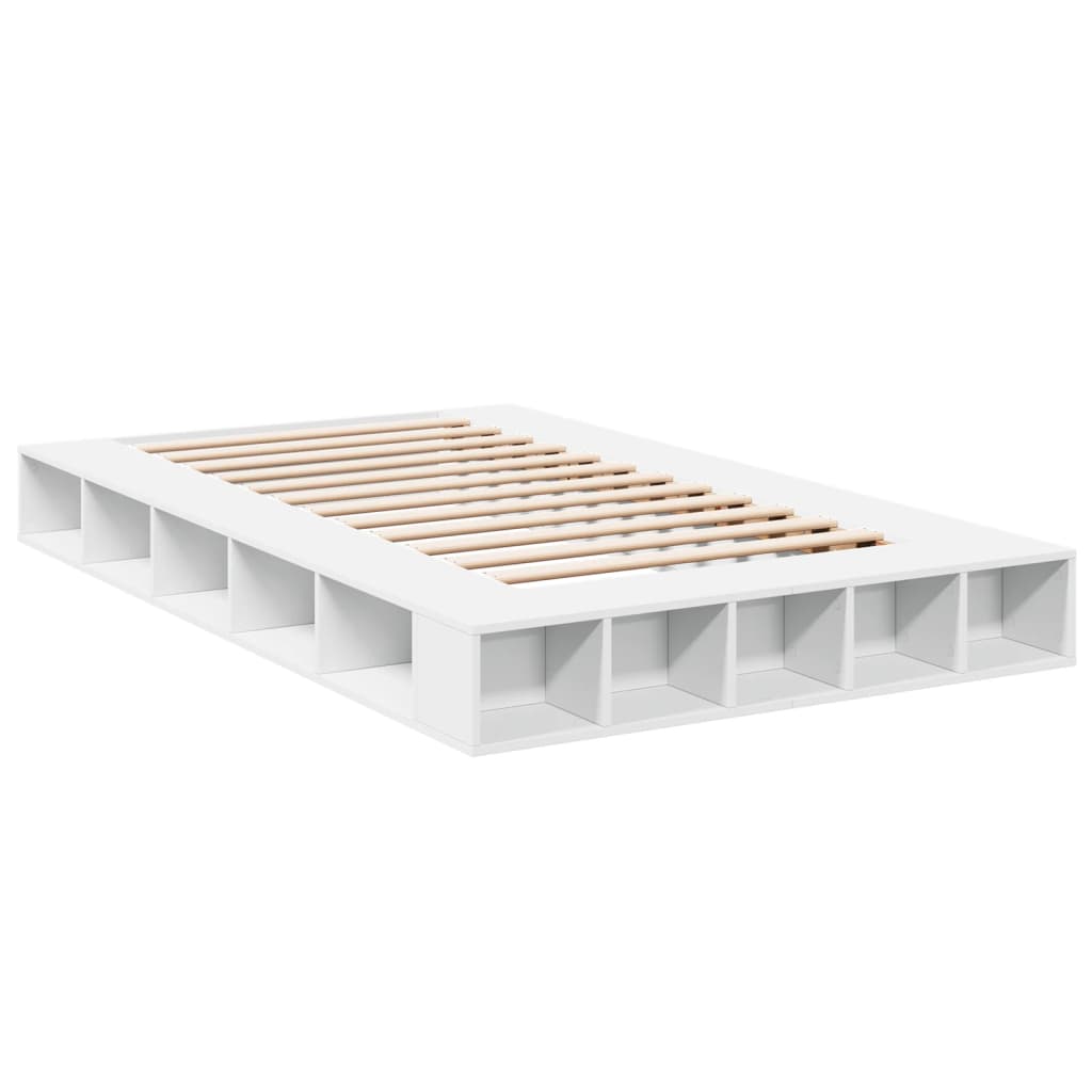 vidaXL Bedframe massief hout wit 120x200 cm afbeelding