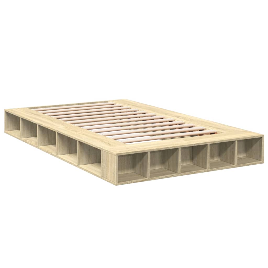 vidaXL Bedframe bewerkt hout sonoma eikenkleurig 120x200 cm afbeelding