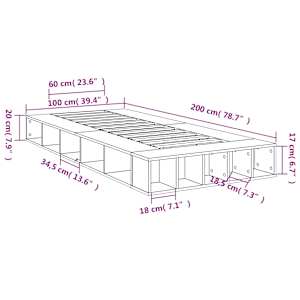 Rám postele kouřový dub 100 x 200 cm kompozitní dřevo - obrázek 10