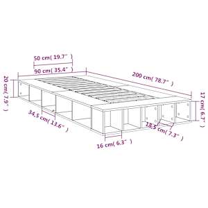 Rám postele černý 90 x 200 cm kompozitní dřevo - obrázek 10