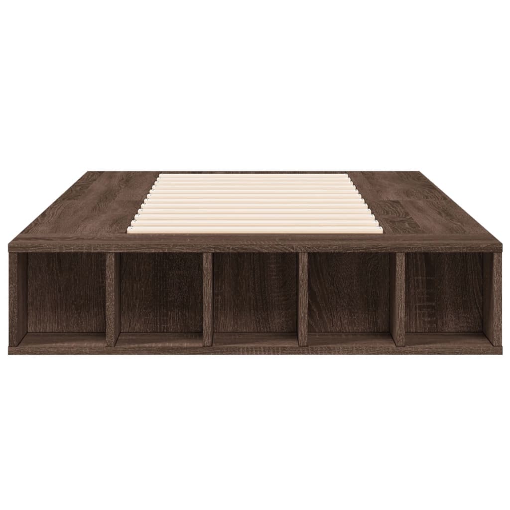 vidaXL Bedframe bewerkt hout bruin eikenkleur 90x200 cm, foto 4