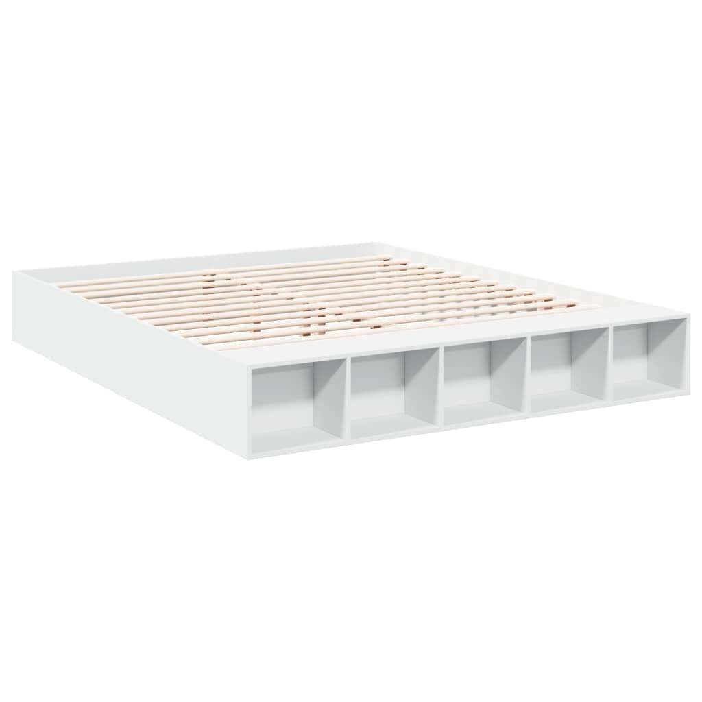 vidaXL Bedframe massief hout wit 200x200 cm afbeelding