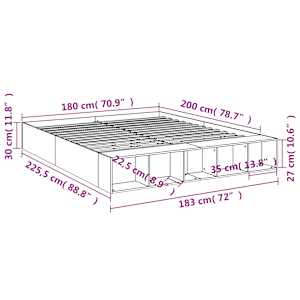 Rám postele bílý 180 x 200 cm kompozitní dřevo - obrázek 10