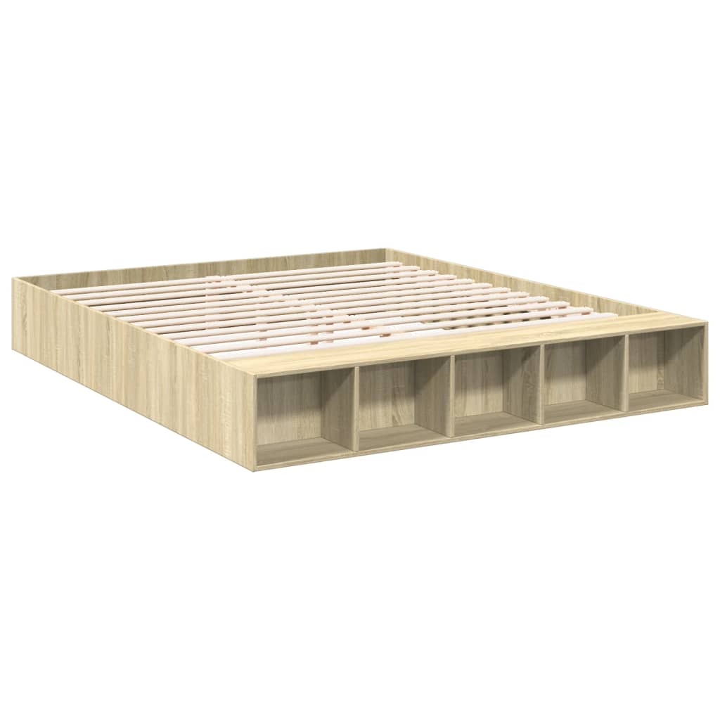 vidaXL Bedframe bewerkt hout sonoma eikenkleurig 180x200 cm afbeelding