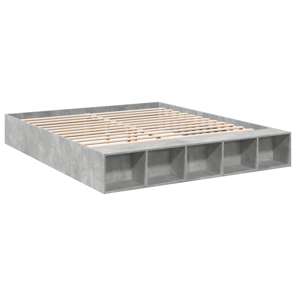 vidaXL Bedframe bewerkt hout betongrijs 180x200 cm afbeelding