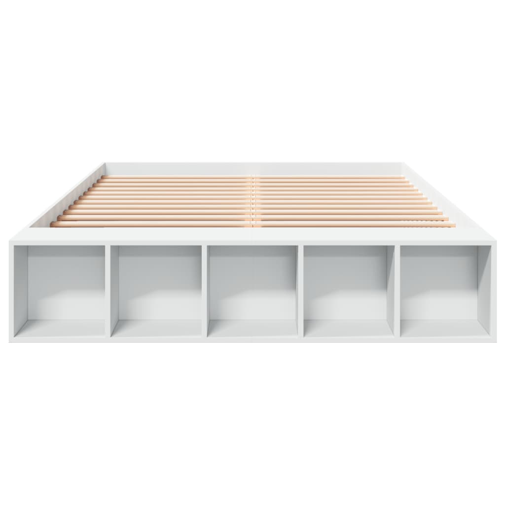 vidaXL Bedframe bewerkt hout wit 150x200 cm, foto 4