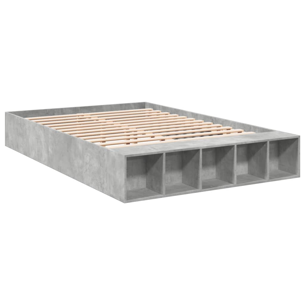 vidaXL Bedframe bewerkt hout betongrijs 150x200 cm afbeelding