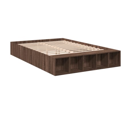 vidaXL Bettgestell Braun Eichen-Optik 140x200 cm Holzwerkstoff