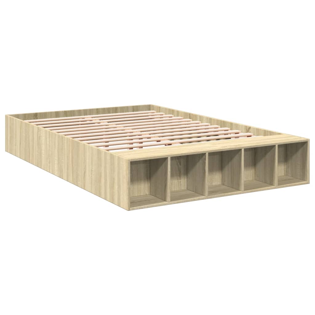 vidaXL Bedframe bewerkt hout sonoma eikenkleurig 120x200 cm afbeelding