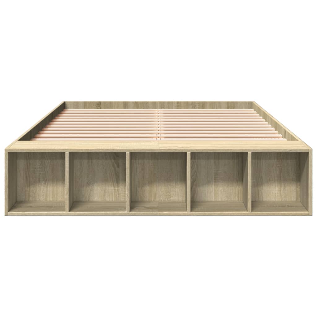 vidaXL Bedframe bewerkt hout sonoma eikenkleurig 120x200 cm, foto 4