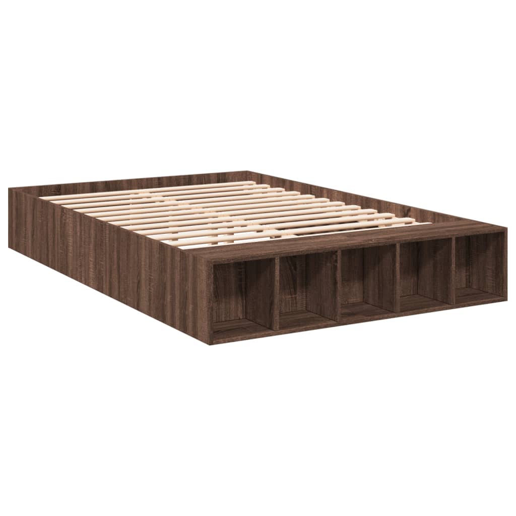 vidaXL Bedframe bewerkt hout bruin eikenkleur 120x200 cm afbeelding