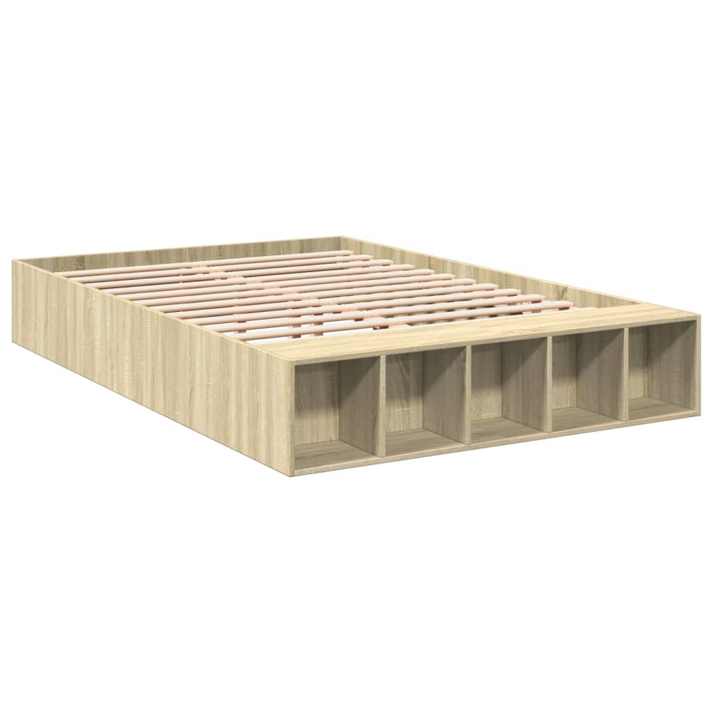 vidaXL Bedframe bewerkt hout sonoma eikenkleurig 90x190 cm afbeelding