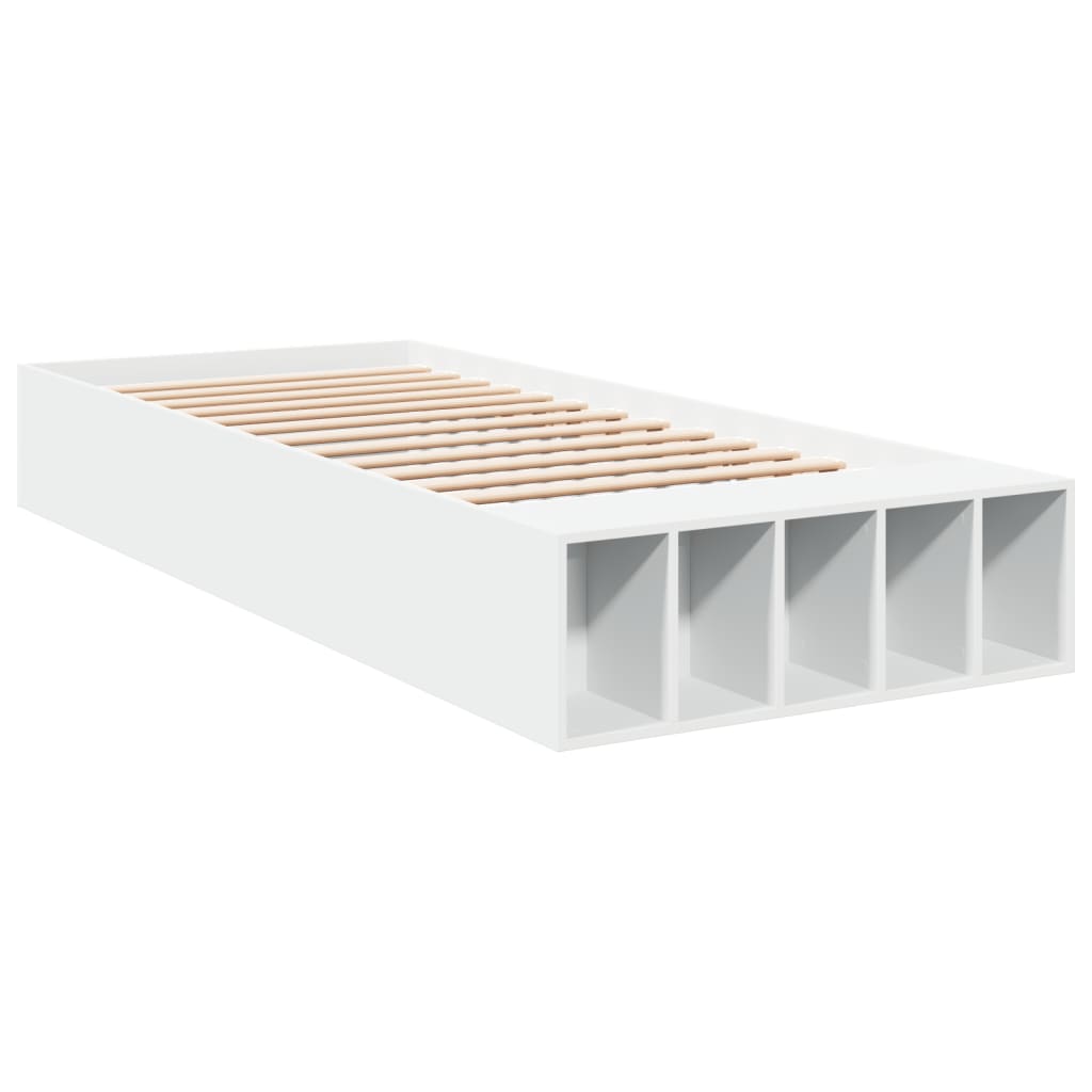 vidaXL Bedframe bewerkt hout wit 100x200 cm afbeelding