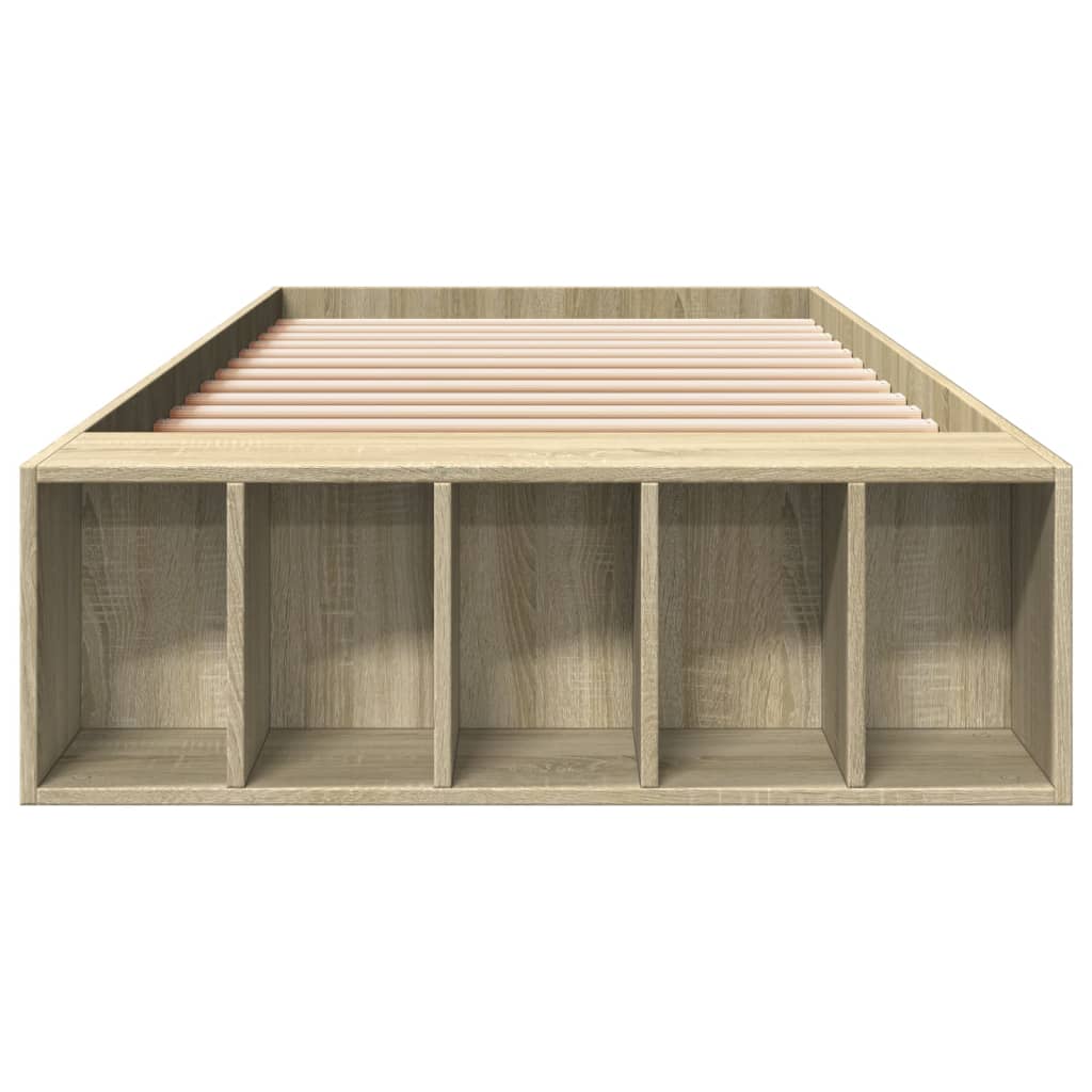 vidaXL Bedframe bewerkt hout sonoma eikenkleurig 100x200 cm, foto 4