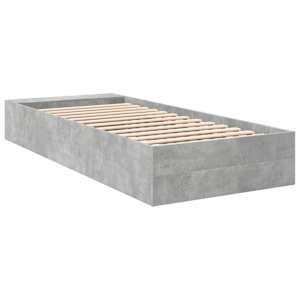 Rám postele betonově šedý 100 x 200 cm kompozitní dřevo - obrázek 6