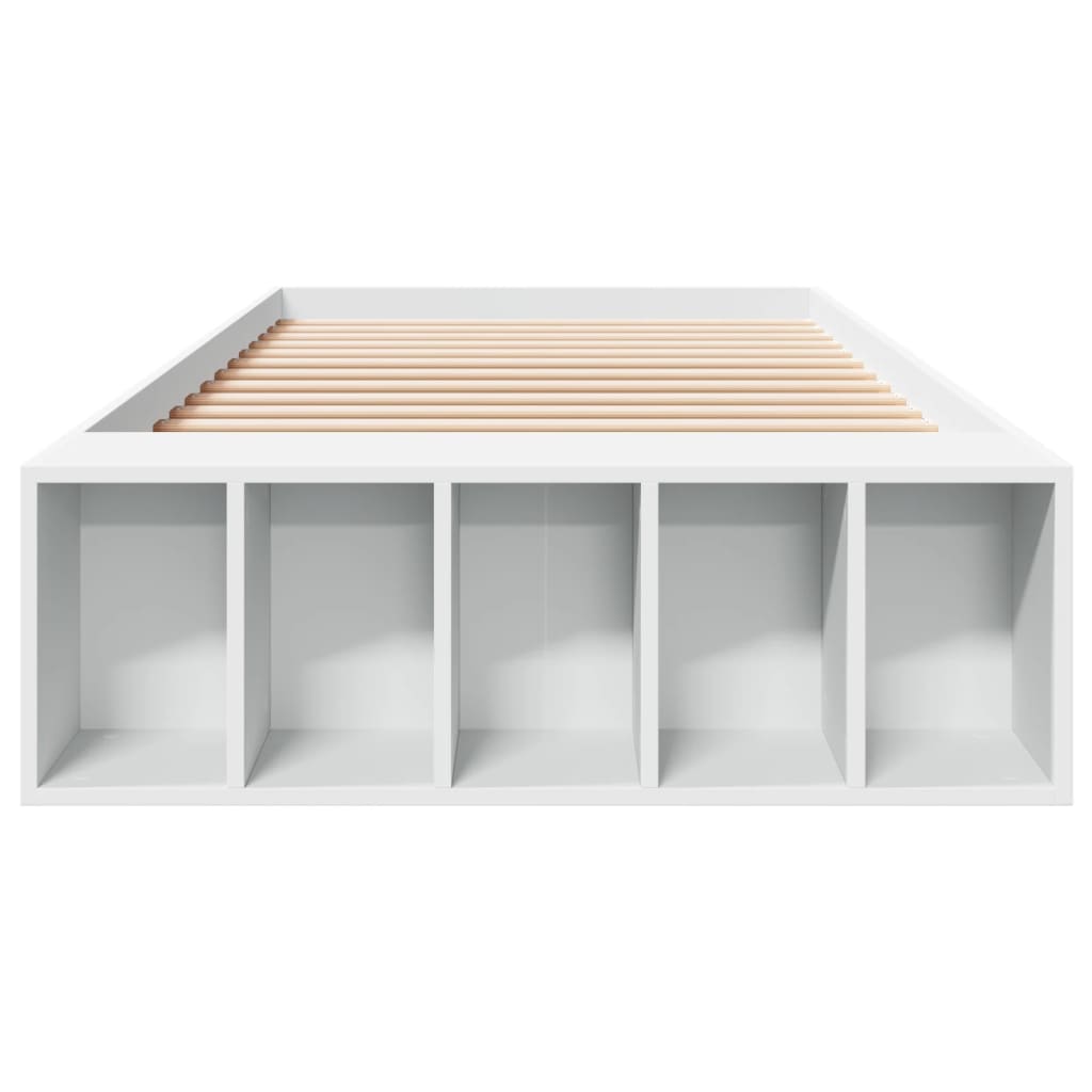 vidaXL Bedframe bewerkt hout wit 75x190 cm, foto 4
