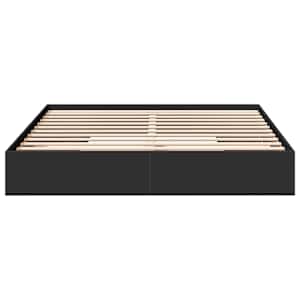 Rám postele se zásuvkami černý 200 x 200 cm kompozitní dřevo - obrázek 4