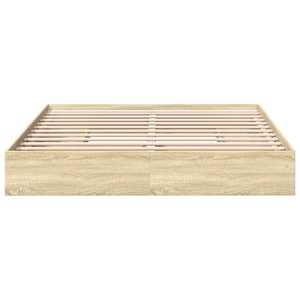 Rám postele se zásuvkami dub sonoma 200x200 cm kompozitní dřevo - obrázek 4