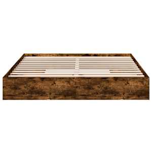 Rám postele se zásuvkami kouřový dub 200 x 200 cm kompozit - obrázek 4