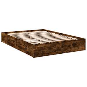 Rám postele se zásuvkami kouřový dub 150 x 200 cm kompozit - obrázek 3
