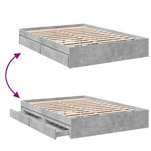 Rám postele se zásuvkami betonově šedý 120 x 200 cm kompozit - obrázek 7