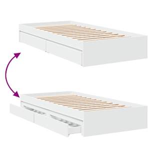 Rám postele se zásuvkami bílý 100 x 200 cm kompozitní dřevo - obrázek 7